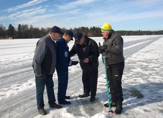 Littoistenjärven jäänpaksuutta arvuutellaan jälleen 15.3.