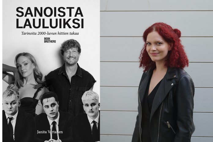 Sanoista lauluiksi Book Brothers Janita Virtanen web Kesällä 2025 ilmestynyt Sanoista lauluiksi (Book Brothers) -kirja tarjoaa ainutlaatuisen näkökulman lauluntekemisen maailmaan Janita Virtasen haastattelemien artistien kautta. Kannen suunnittelu: Elina Äärelä. Kuva: Book Brothers.