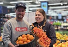 K-Supermarket Maskun kauppiaiden saappaisiin astuvat Sampsa ja Rebekka Mäki Sampsa ja Rebekka Mäki aloittavat K-Supermarket Maskun kauppiaina. Kuva: K-ryhmä.