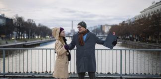 Maarit Lallin ja Atso Almilan oopperan kantaesitys Submarinassa Mezzosopraano Suvi-Tuulia Pajunen ja tenori Teemu Mustonen. Kuva: Harry Raja-Alho.
