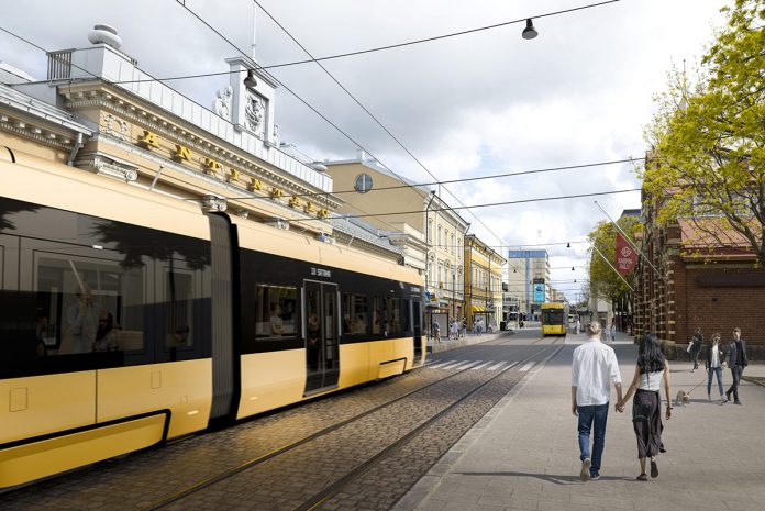 Turun Eerikinkadun havainnekuva: Turun Raitiotieallianssi.