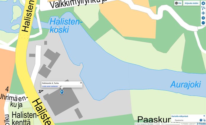 Halisten vesilaitosalue osoitteessa Halistentie 4. Kuva: Turun kaupunki.