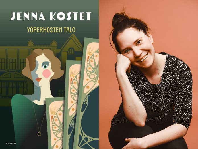 Jenna Kostetin uutuusromaanin nimi on Yöperhosten talo (Kustannusosakeyhtiö Aula & Co). Kuva: Sara Lehtomaa.