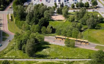 Turun kaupunginhallitus esittää toukokuussa kokoontuvalle valtuustolle raitiotien rakentamista Turun Jaaninoja. Kuva: Turun Raitiotieallianssi.