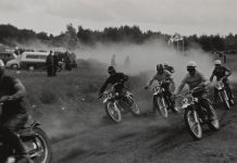 Sata vuotta turkulaista moottoriurheilua – Turun Moottorikerholla juhlavuosi Turun Moottorikerhon Jaakko Lehmuskoski (2) vauhdissa motocrossin SM-osakilpailussa Turun Artukaisissa vuonna 1964. Kuva: Jaakko Lehmuskosken kotialbumi.