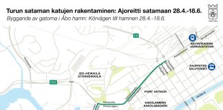 Liikenne Turun keskustasta satamaan ohjataan kiertoreitille