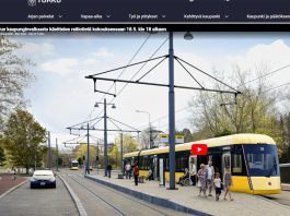 Raitiotieinvestointia käsitellään valtuustossa 18.5. Turun kaupunginvaltuuston ratikkalive. Havainnekuva: Turun Raitiotieallianssi.