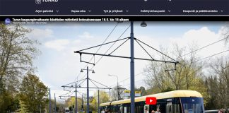 Raitiotieinvestointia käsitellään valtuustossa 18.5. Turun kaupunginvaltuuston ratikkalive. Havainnekuva: Turun Raitiotieallianssi.