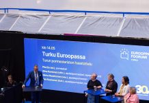 Eurooppa-foorumi rantautuu jälleen Turkuun Speakers' corner Hansakorttelissa 2025. Kuva: Linda Svarfvar.