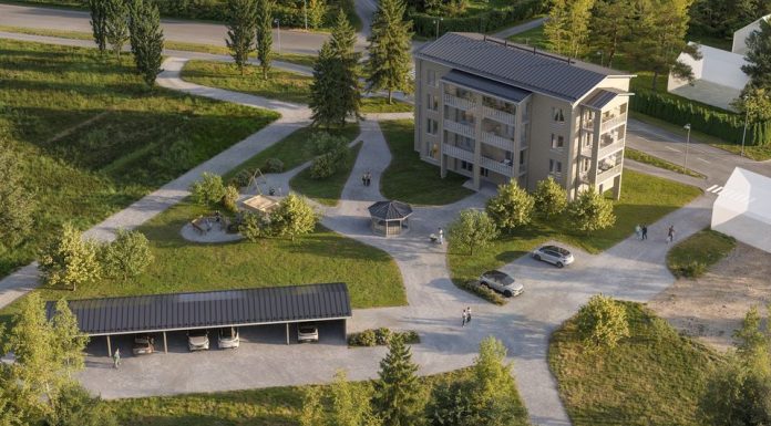Hirsikerrostalo alkaa nousta Paraisten keskustaan