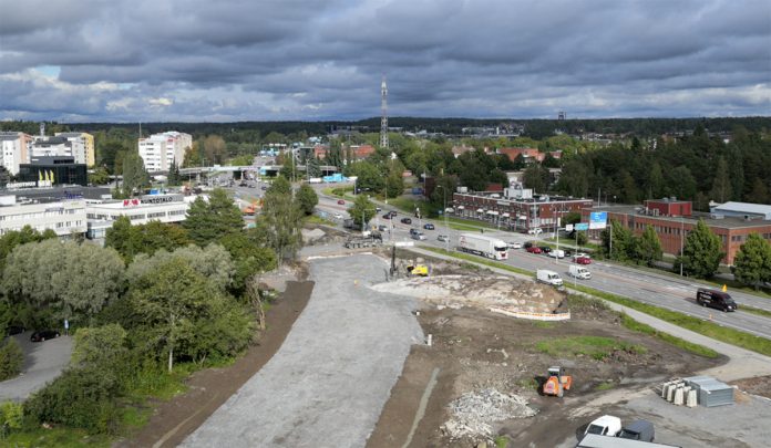 E18 Raision keskustan kohta web kuva Vaylavirasto E18 Raision keskustan kohta -hanke. Kuva: Väylävirasto.