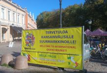 Kansainväliset Suurmarkkinat valtaavat Turun Aurajokirannan Turun Kansainväliset Suurmarkkinat ovat valmisteilla Aurajokirannassa. Kuva: Katariina Mäkinen-Önsoy.