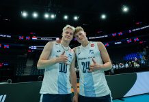 Luka ja Nooa Marttilan EM-mitalijuhlia vietetään Maskussa Nooa ja Luka Marttila. Kuva: Suomen Lentopalloliitto / Linnea Laatikainen.