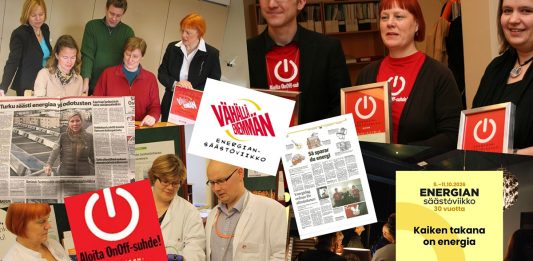 Energiansäästöviikko 30 vuotta Energiansäästöviikko-kollaasi. Kuva: Valonia.